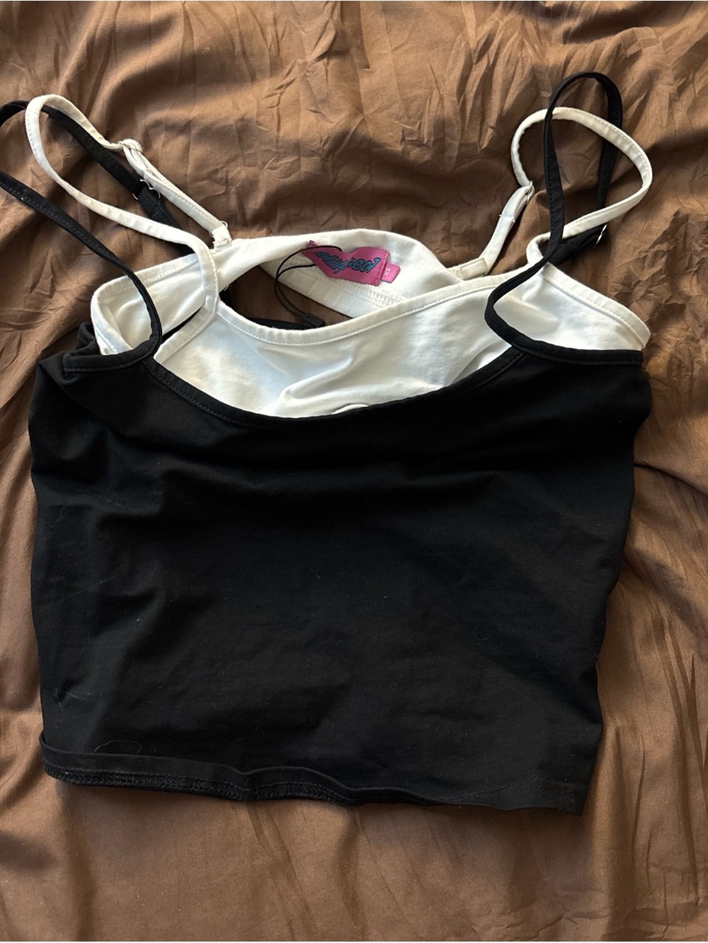 Edikted Black and White Double-Layer Tank Top